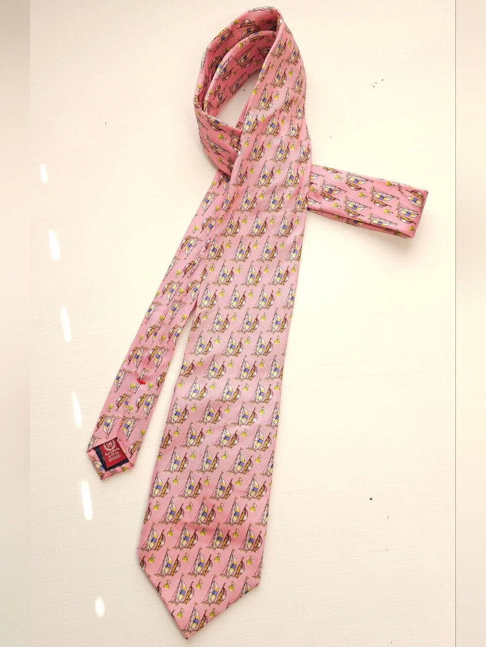Chaps Pink Sailboat Silk Tie